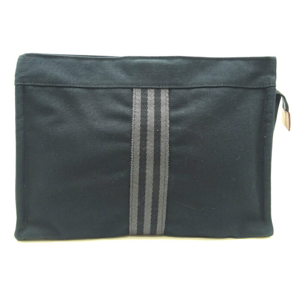 Hermes Fool Toe Shoulder Bag Canvas Black